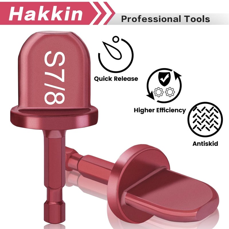 Hakkin Swaging Tool Drill Bits, 8PCS HVAC Repairing Tools with 5 in 1 Copper Tube Expander 1/4'', 3/8'',1/2'',5/8'',3/4'',7/8'' Bits Set, Hex Shank Copper Pipe Expander Flaring Tool with Tool Gloves - Image 3